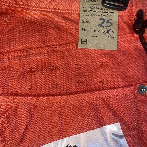 KSUBI Cut Off Shorts jing button fly Coral Low Rise Raw Hem Fit 25 y2k 90s - Picture 5 of 8